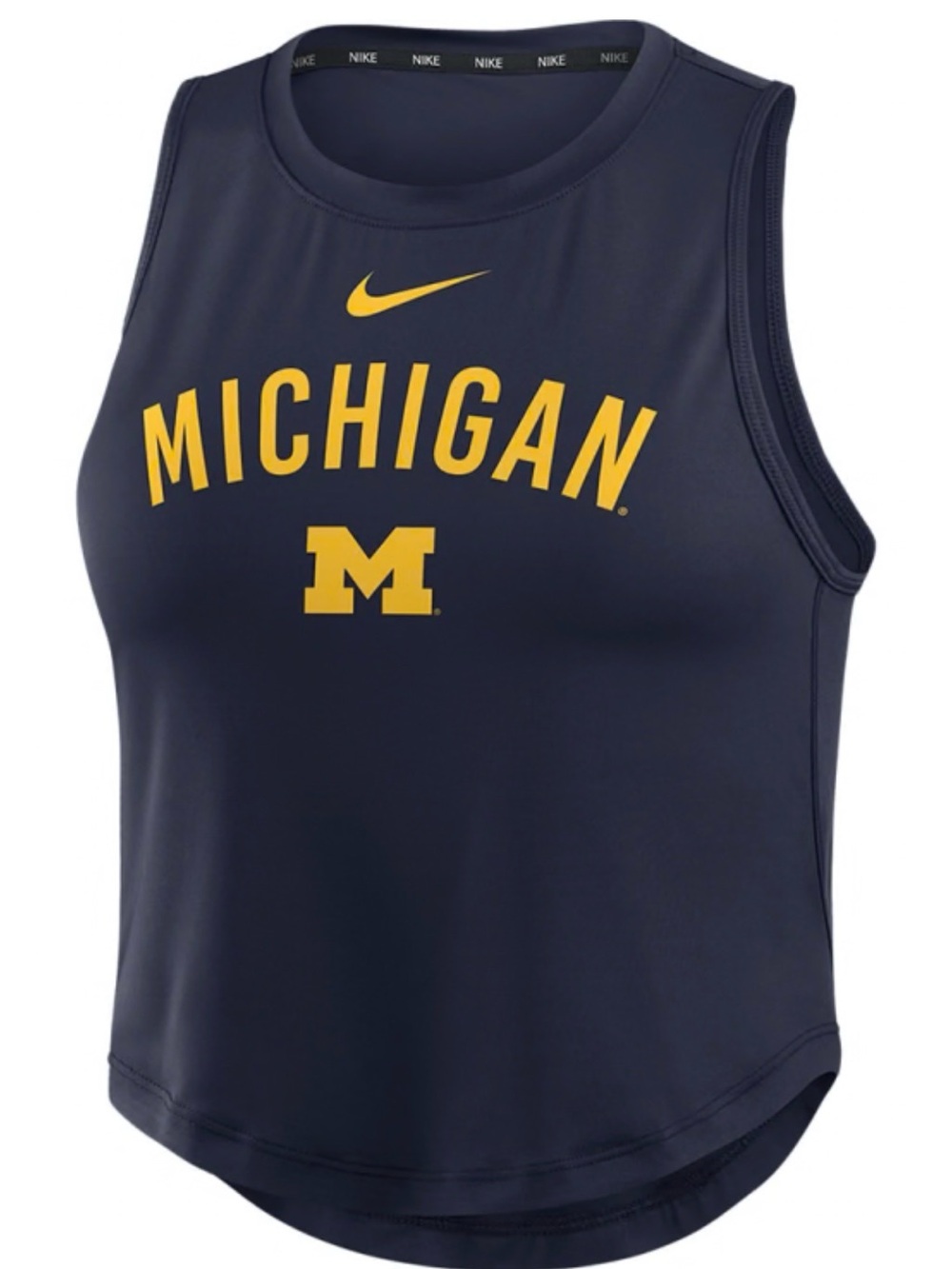 Nike Women's Navy & Yellow Michigan Crop Tank